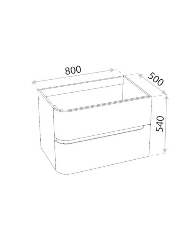 Set mobilier si lavoar, Spectrum, Alcazar 60, colț rotunjit și lavoar din sticlă, alb